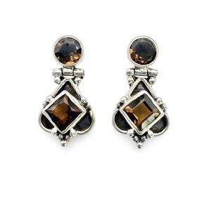 S925 Smoky Quartz Earrings